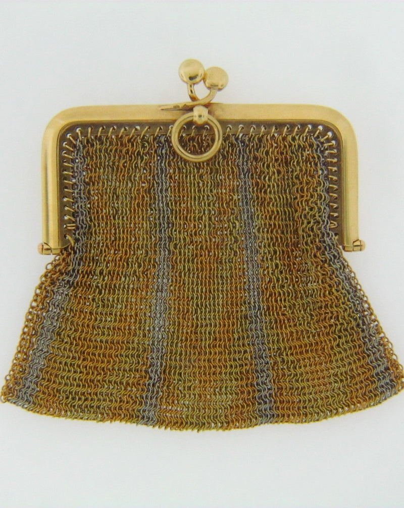 18K YELLOW GOLD AND PLATINUM COIN PURSE | 18 Karat Appraisers | Beverly Hills, CA | Fine Jewelry
