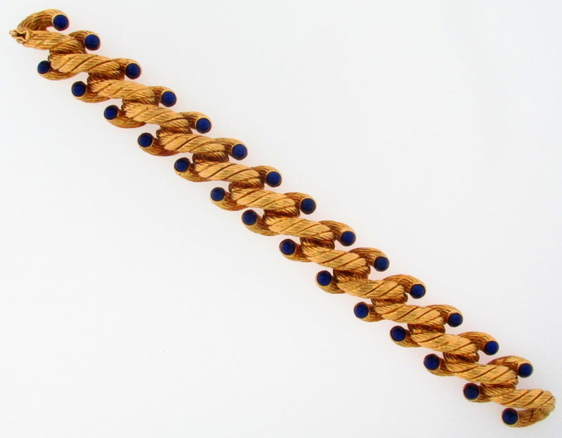 18K Yellow Gold and Lapis Lazuli Bracelet | 18 Karat Appraisers | Beverly Hills, CA | Fine Jewelry
