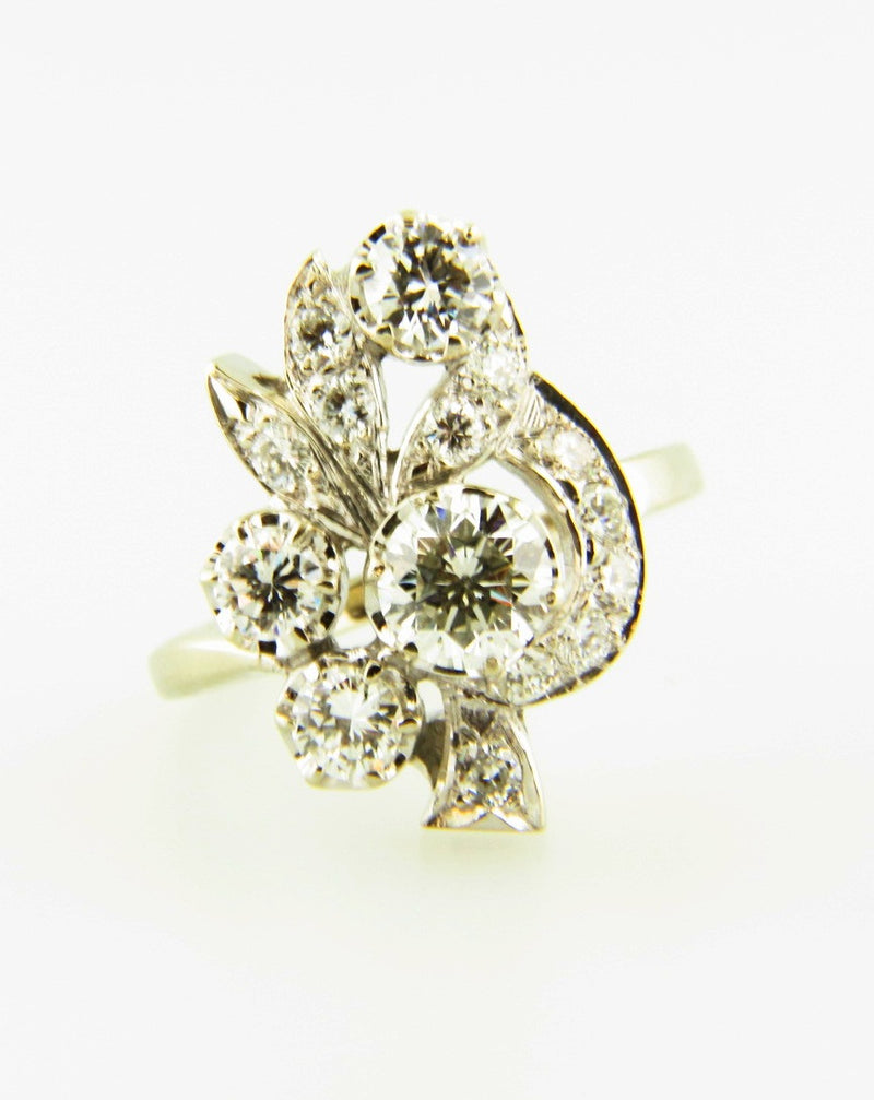 14K White Gold, Diamond Cluster Ring | 18 Karat Appraisers | Beverly Hills, CA | Fine Jewelry