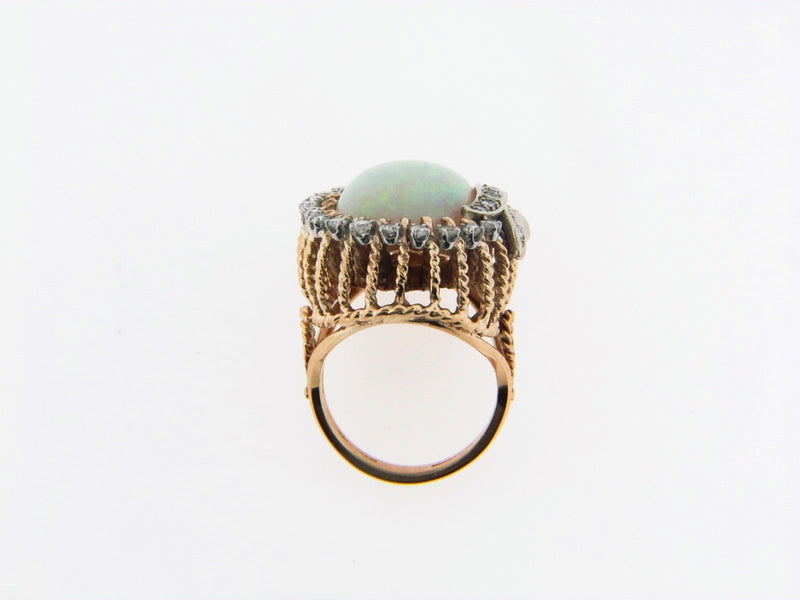 14K Yellow Gold Opal and Diamond Ring | 18 Karat Appraisers | Beverly Hills, CA | Fine Jewelry