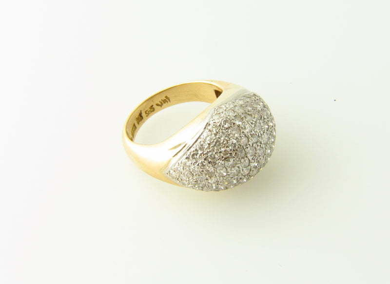 14K Yellow Gold, Diamond Bombe Ring | 18 Karat Appraisers | Beverly Hills, CA | Fine Jewelry