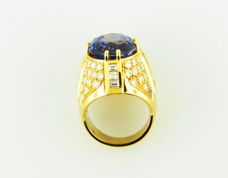 18K Yellow Gold, Sapphire and Diamond Ring | 18 Karat Appraisers | Beverly Hills, CA | Fine Jewelry