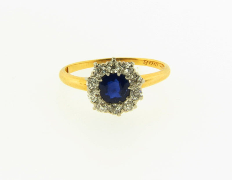 Edwardian 18K Yellow and White Gold, Sapphire and Diamond Ring | 18 Karat Appraisers | Beverly Hills, CA | Fine Jewelry