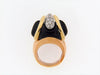 18K-YG+RG ONYX AND DIAMOND DOME RING BY "LA TRIOMPHE"