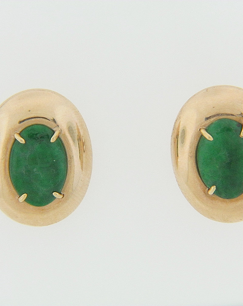 14K YELLOW GOLD JADE EARRINGS | 18 Karat Appraisers | Beverly Hills, CA | Fine Jewelry