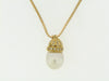 18K YELLOW GOLD PEARL AND DIAMOND PENDANT / NECKLACE | 18 Karat Appraisers | Beverly Hills, CA | Fine Jewelry