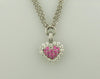 14K White Gold, Pink Sapphire and Diamond Heart Pendant | 18 Karat Appraisers | Beverly Hills, CA | Fine Jewelry