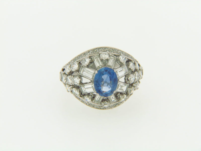 PLATINUM SAPPHIRE AND DIAMOND RING BY "MAUBOUSSIN" | 18 Karat Appraisers | Beverly Hills, CA | Fine Jewelry