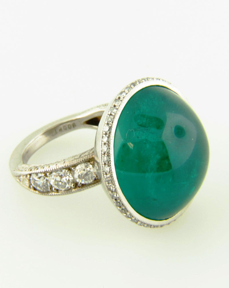 Platinum, Emerald and Diamond Ring | 18 Karat Appraisers | Beverly Hills, CA | Fine Jewelry