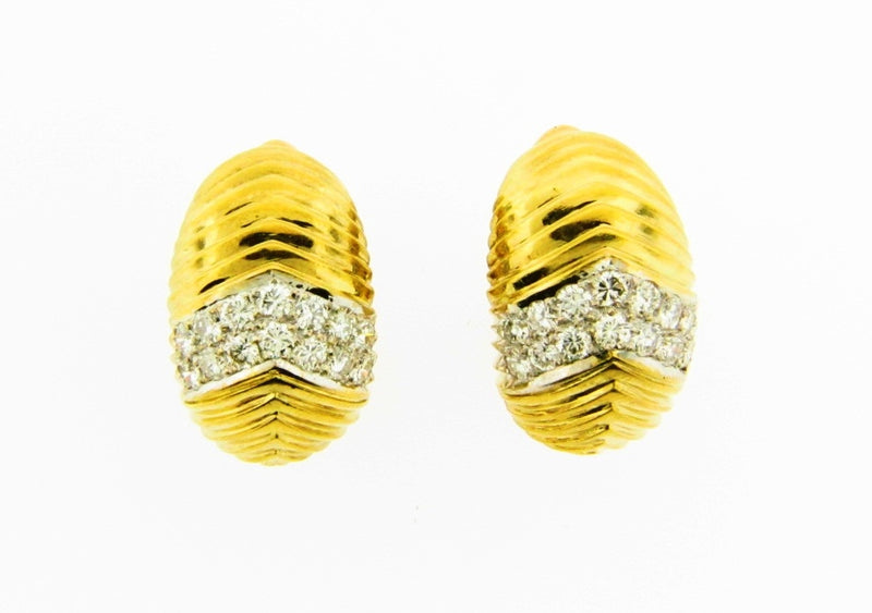 18K Yellow Gold Diamond Earrings | 18 Karat Appraisers | Beverly Hills, CA | Fine Jewelry