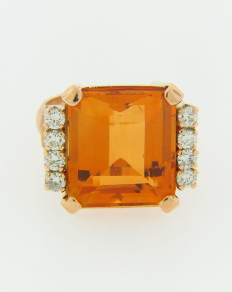 18K YELLOW GOLD CITRINE AND DIAMOND RING | 18 Karat Appraisers | Beverly Hills, CA | Fine Jewelry
