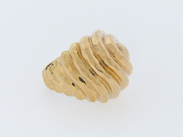 18K-YG HAMMERED GOLD RING BY 