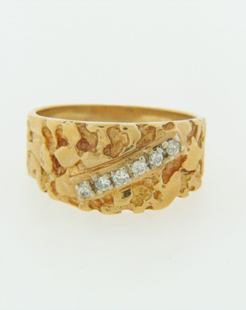 14K-YG NUGGET DIAMOND RING | 18 Karat Appraisers | Beverly Hills, CA | Fine Jewelry