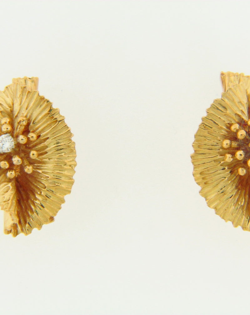 18K YELLOW GOLD DIAMOND EARCLIPS | 18 Karat Appraisers | Beverly Hills, CA | Fine Jewelry