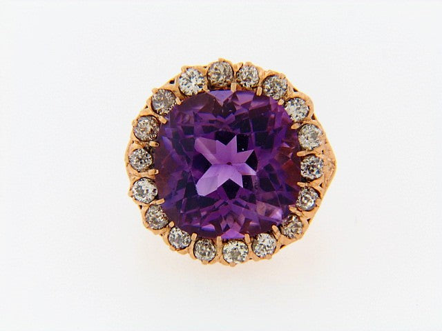 14K-YG AMETHYST AND DIAMOND RING | 18 Karat Appraisers | Beverly Hills, CA | Fine Jewelry