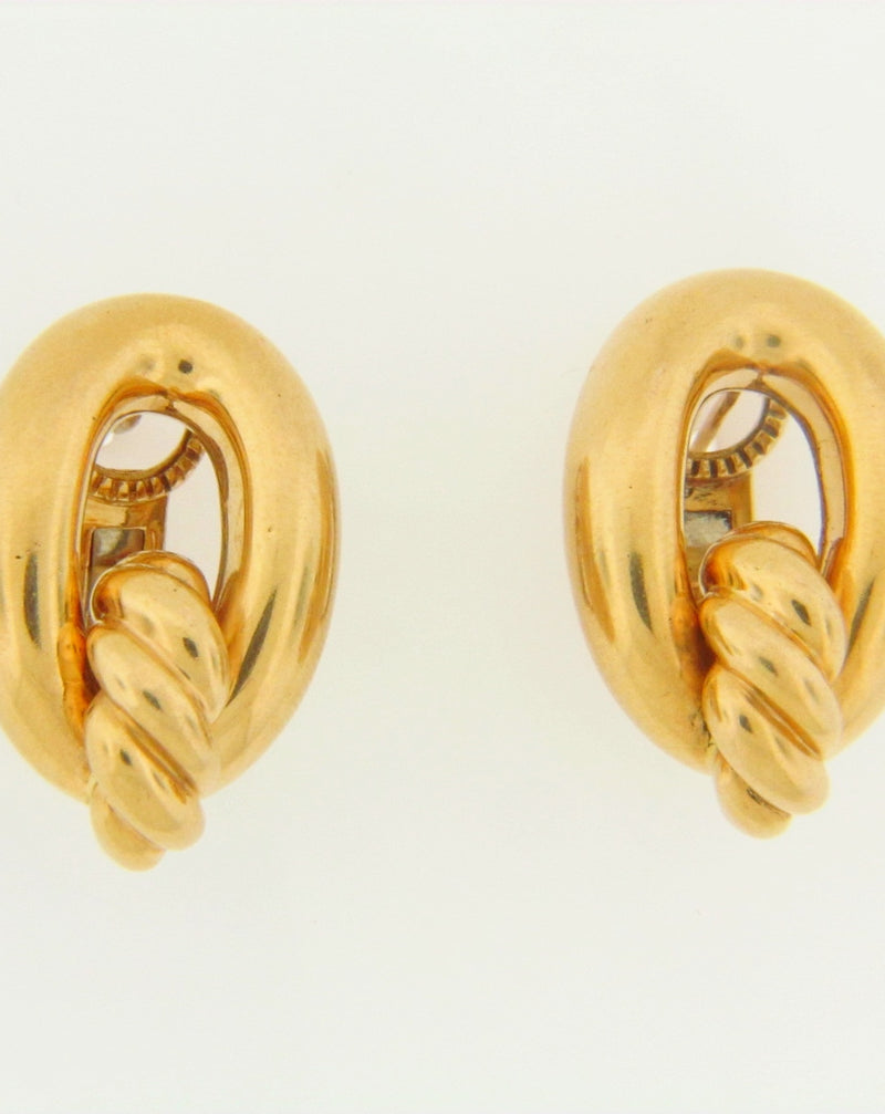 18K YELLOW GOLD OPEN OVAL SHAPED EARRINGS | 18 Karat Appraisers | Beverly Hills, CA | Fine Jewelry