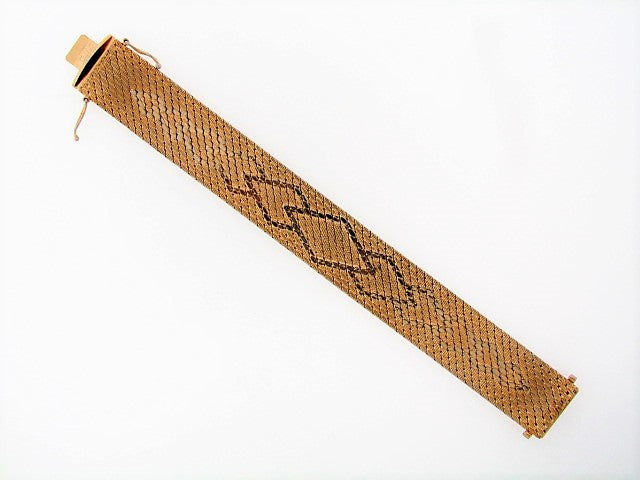 18K-YG WOVEN DESIGN LINK BRACELET