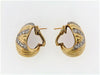 14K-YG HALF-HOOP DIAMOND EARRINGS