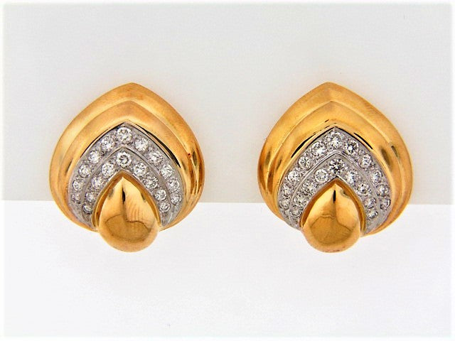 18K-YG DIAMOND EARCLIPS