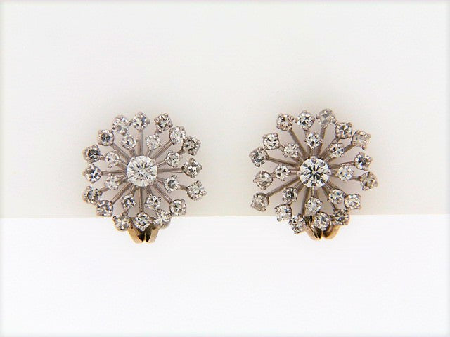 PLATINUM DIAMOND SNOWFLAKE EARCLIPS