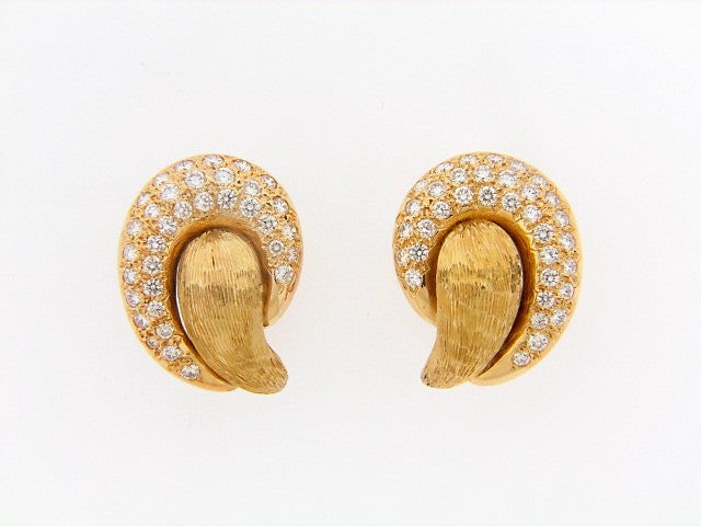 18K-YG DIAMOND EARCLIPS