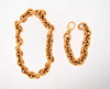 18K YELLOW GOLD OVAL LINK NECKLACE / BRACELET COMBO