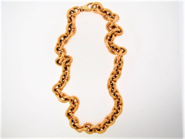 18K YELLOW GOLD OVAL LINK NECKLACE / BRACELET COMBO