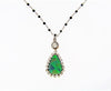 18K-WG BLACK OPAL AND DIAMOND PENDANT