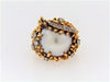 18K-YG MABE PEARL AND DIAMOND RING
