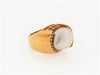 18K-YG BAROQUE PEARL AND DIAMOND RING