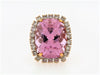 14K-YG PINK KUNZITE AND DIAMOND RING