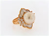 18K-YG PEARL AND DIAMOND RING