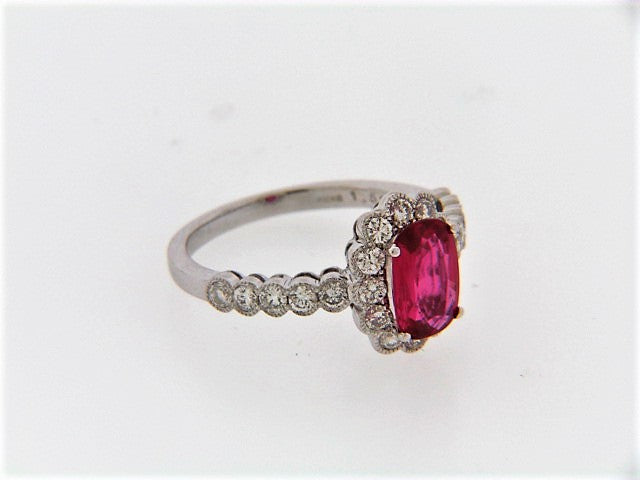 18K-WG RUBY AND DIAMOND RING