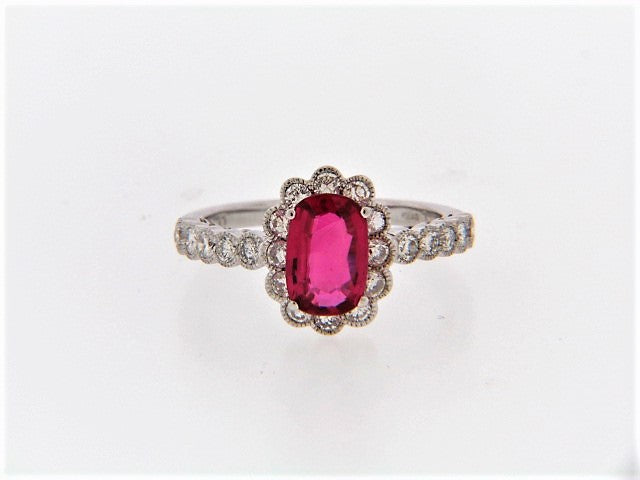 18K-WG RUBY AND DIAMOND RING