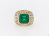 18K-YG EMERALD AND DIAMOND RING