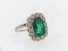 18K-WG EMERALD AND DIAMOND RING