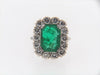 18K-WG EMERALD AND DIAMOND RING