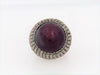 14K-WG STAR RUBY AND DIAMOND BOMBE RING