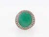 14K-WG EMERALD AND DIAMOND BOMBE RING