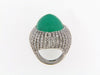 14K-WG EMERALD AND DIAMOND BOMBE RING