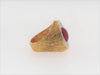 18K Yellow Gold, Star Ruby and Diamond Ring