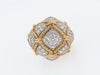 18K-YG AND PLATINUM DIAMOND BOMBE RING