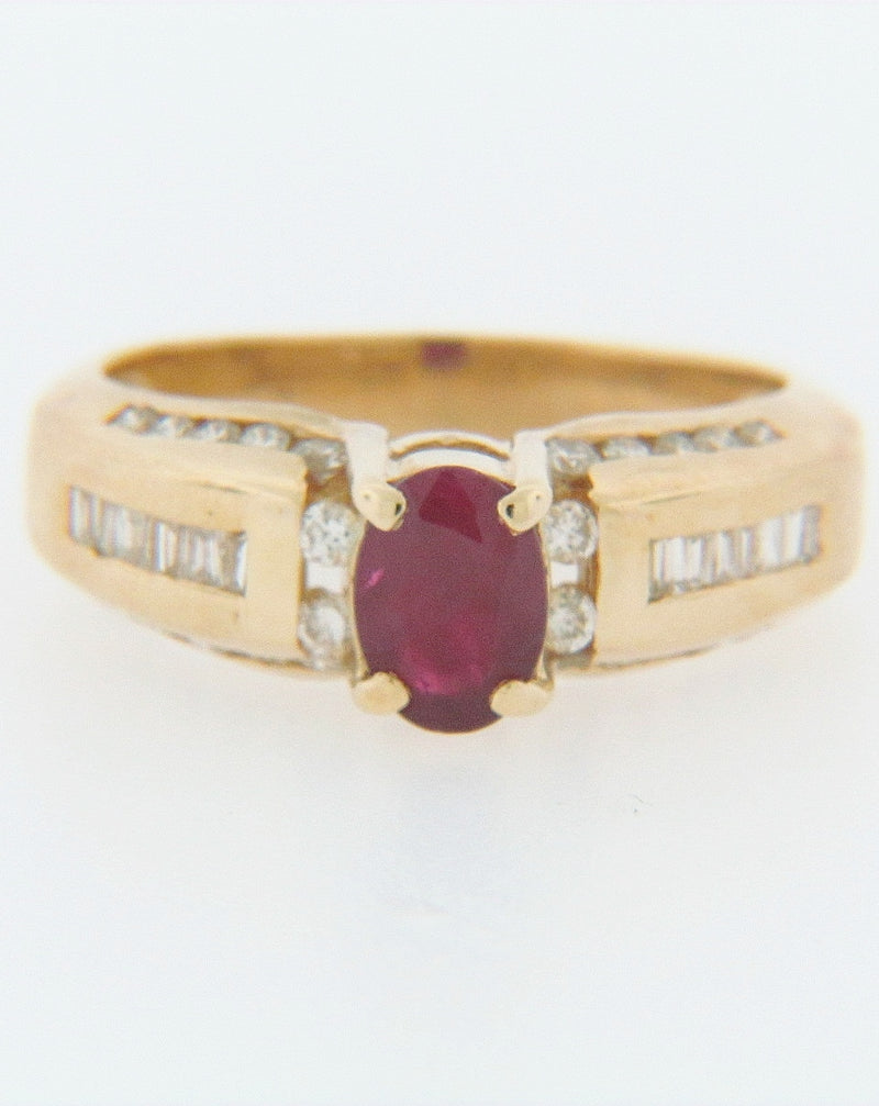 14K-YG RUBY AND DIAMOND RING | 18 Karat Appraisers | Beverly Hills, CA | Fine Jewelry