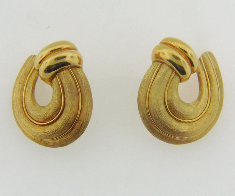 18K YELLOW GOLD TEXTURED EARRINGS | 18 Karat Appraisers | Beverly Hills, CA | Fine Jewelry