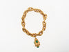 18K-YG YELLOW GOLD CHRYSOPRASE BRACELET