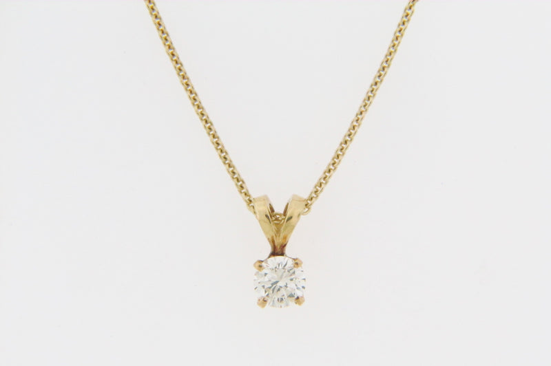 14K-YG DIAMOND SOLITAIRE PENDANT