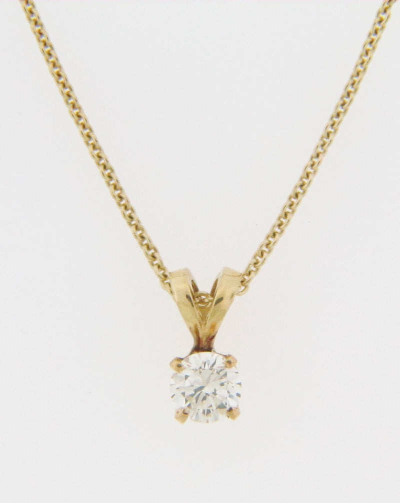 14K-YG DIAMOND SOLITAIRE PENDANT