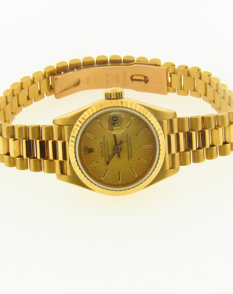 Lady's 18K Yellow Gold Rolex President Watch | 18 Karat Appraisers | Beverly Hills, CA | Fine Jewelry