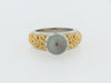 18K-YG AND PLATINUM PEARL RING