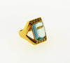 18K Yellow Gold, Aquamarine and Diamond Ring | 18 Karat Appraisers | Beverly Hills, CA | Fine Jewelry